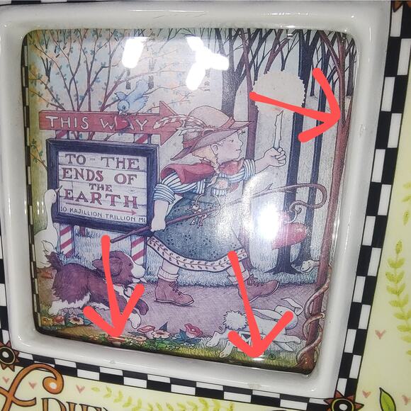 Mary Engelbreit Ceramic Picture Frame That's What Friends Are For 1994 VTG - Picture 7 of 8